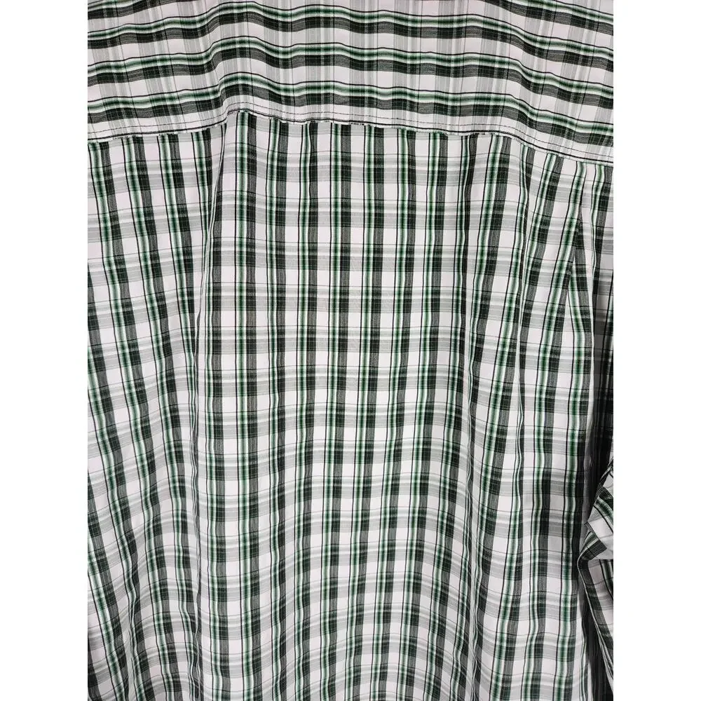 The North Face Men's XL‎ Button Down Shirt Green Black White Plaid
